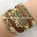 Bracelet cuir en cuir tressé New Arrival Owl LB20